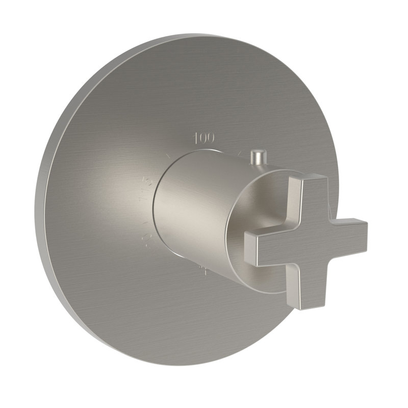Dorrance 3/4" Round Thermostatic Trim Plate With Handle, Polished Chrome