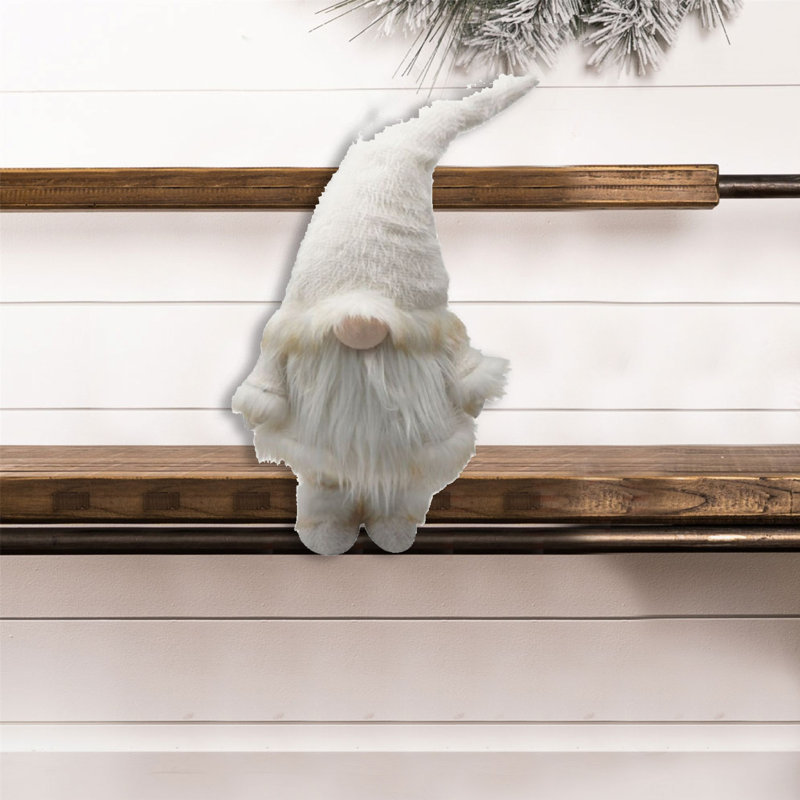 Gnome en tissu blanc d'hiver chic
