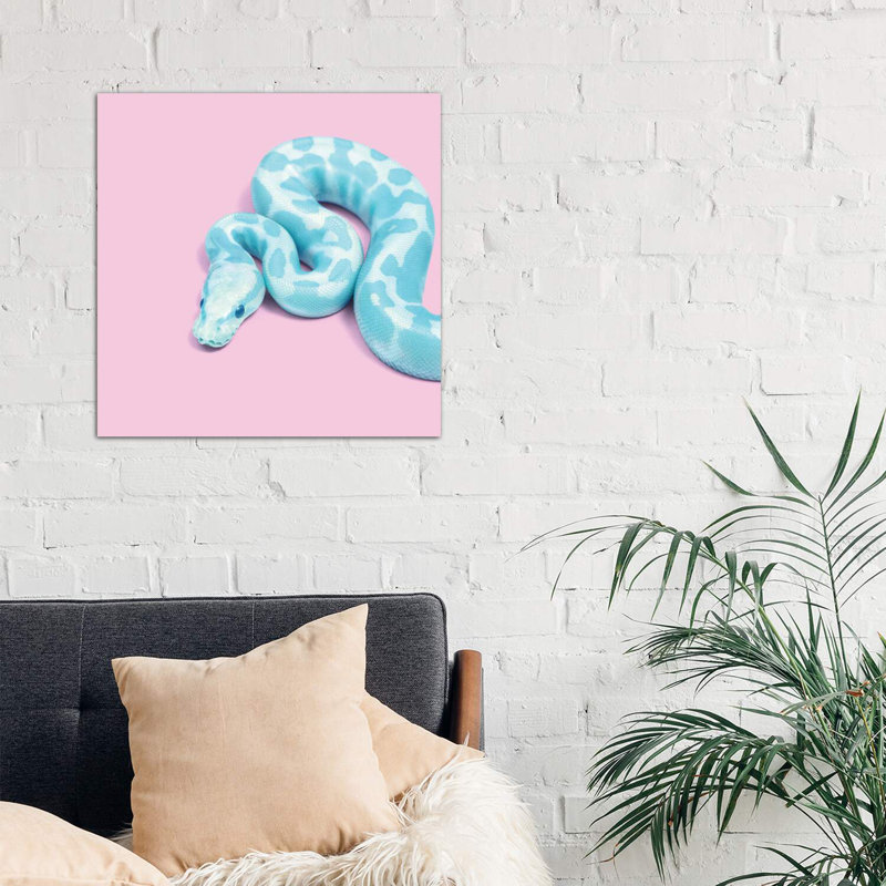 Blue Snake by Paul Fuentes - Print on Canvas, No Framed, 30.48 cm H x 30.48 cm W