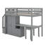 Lit mezzanine simple avec escalier, bureau et garde-robe-358294850-358294849