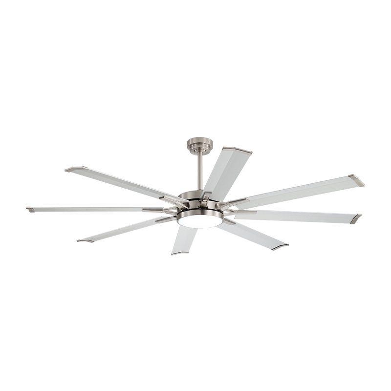 Ventilateur de plafond intérieur avec ensemble d'éclairage et télécommande, moteur réversible, 72", Nickel, Nickel