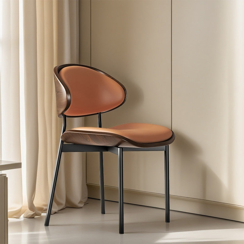 Fauteuil en cuir massif italien luxueux, Orange