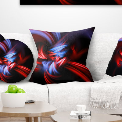 Fractal Red Connected Stripes - Abstract Printed Pillow
