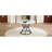 A Circular Dining Table With A Diameter Of 47.3 Inches, Composed Of 4 White Marble Patterned MDF Boards,Black Hourglass Shaped Metal Brackets,And A Modern Industrial Style Dining Table For 4-6 People.-1751894508