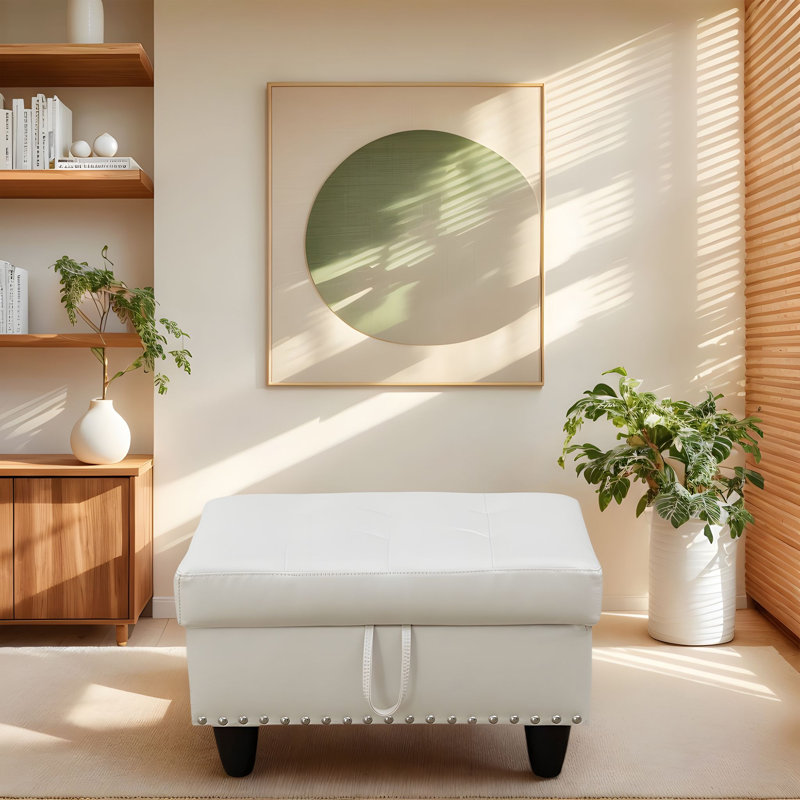Repose-pieds avec rangement Ginger, Beige