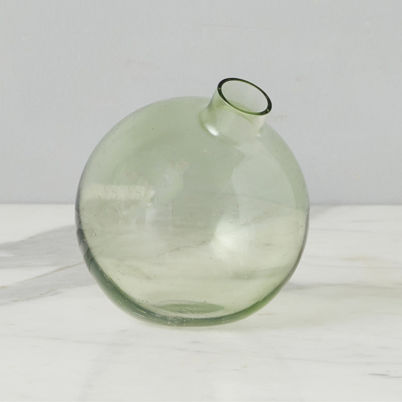 Glass Sphere Bud Vase, Sage Green