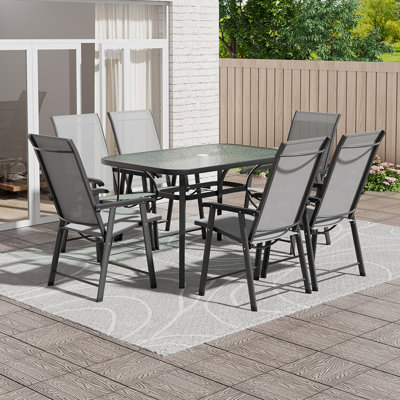Eulys 6 - Person Patio Dining Set with Rectangular Table
