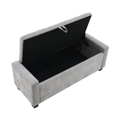 Ottoman With Storage, Storage Ottoman Bench With Safety Hinge, Upholstered Entryway Bench With Seating For Bedroom, Living Room, Hold Up To 350 Lb