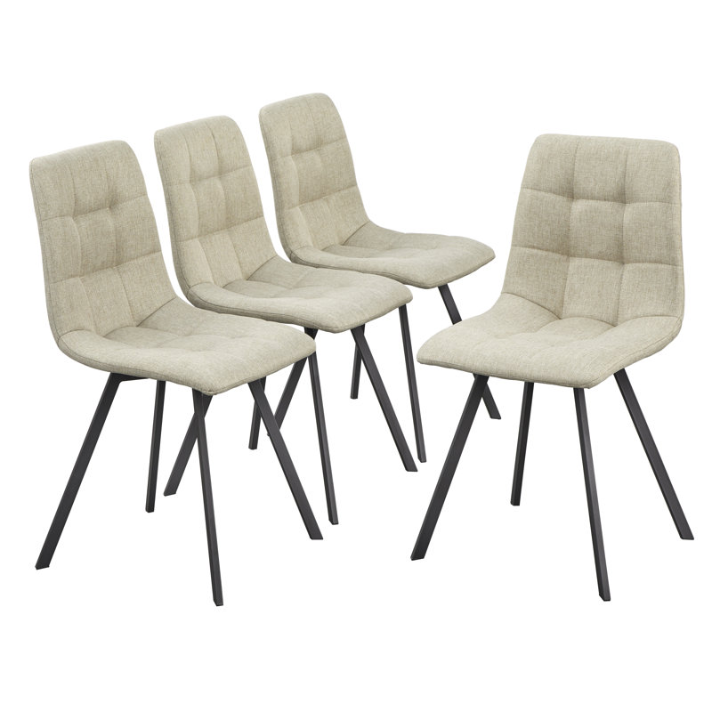 Cambon Tufted Side Chair, Oatmeal Beige