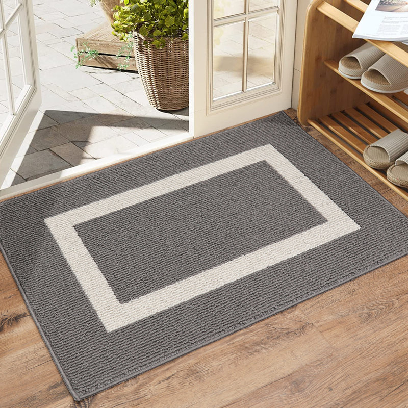 Tapis d'entrée antidérapant antidérapant Mccabe, Gris, L 24 po x L 36 po, Individuel