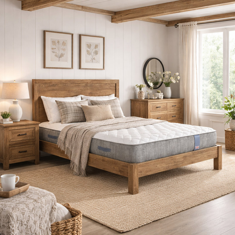 Medium Natural Wool Pocket Spring Eco Foam Hybrid Mattress, Single (3')