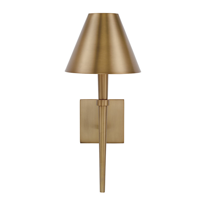 Edmont Steel Candle Wall Light, Aged Brass
