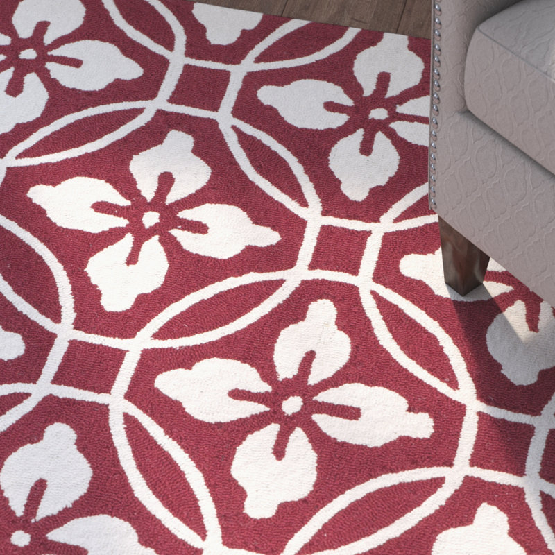 Tapis performance floral crocheté à la main Waddington, Rectangle 8 pi x 10 pi
