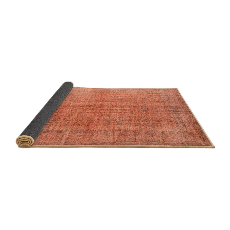 Tapis de zone rouge contemporaine, Rond 3 pi