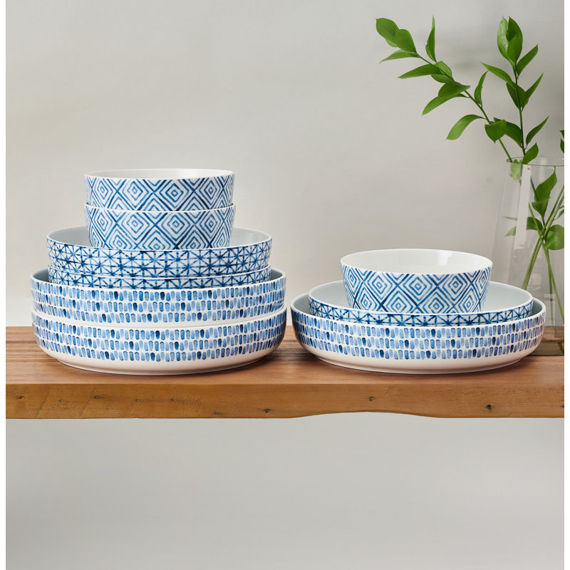 Dillon 9-piece Bone China Dinnerware Bowl Set, Service for 3