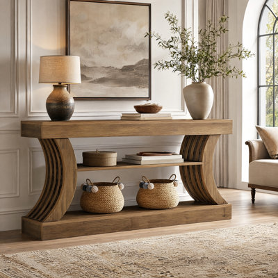70.9-Inch Long Entryway Console Table with 3-Tier Storage