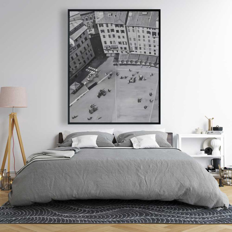 Piazza del Campo Canvas | Gray Framed Home Decor Art