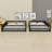 Floor Bunk Bed Frame With Ladder And Safety Guardrails-429480462-429480459