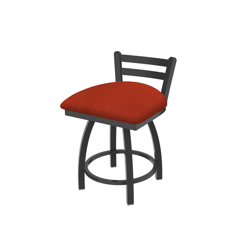 Tabouret de coiffeuse Jackie, Tissu graphique coquelicot, Étain