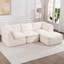 Canapé-lit modulaire en forme de L à 4 places avec repose-pieds, tissu surdimensionné en chenille compressée, modulaire modulaire pour le salon-518905842