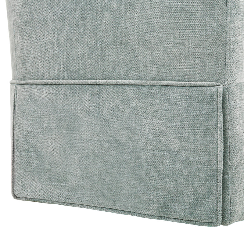 Fauteuil demi-tonneau pivotant avec coussin lombaire 30,3 po Martha, Bleu fumée-vert