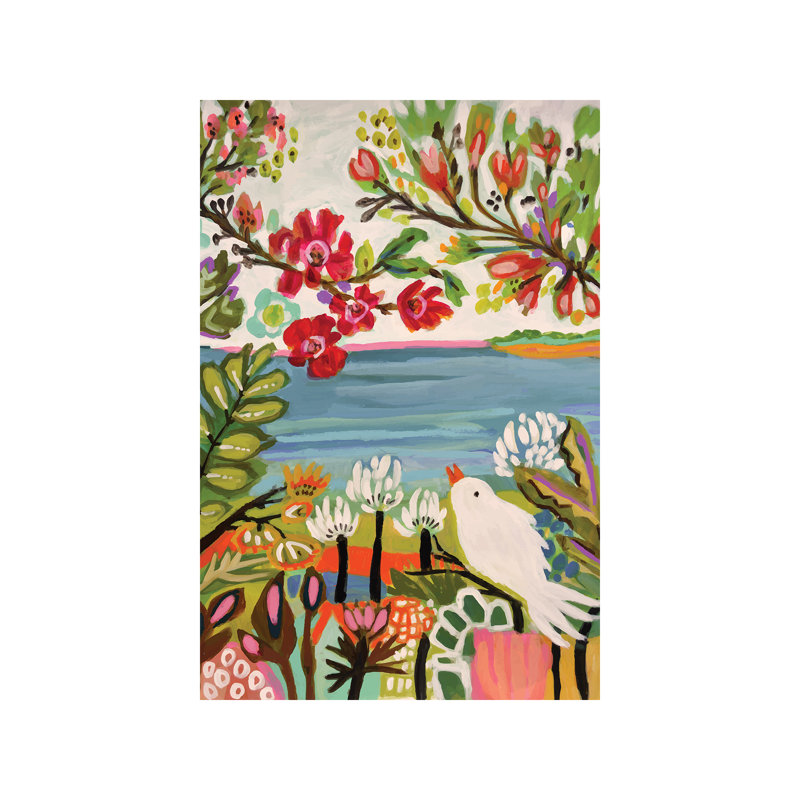 Birds In The Garden II by Karen Fields - Wrapped Canvas Print, 101.6 cm H x 66.04 cm W x 3.175 cm D