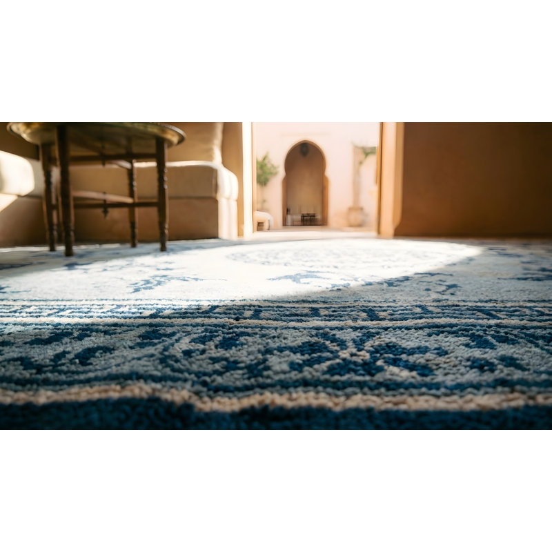 Antique Chinese - Ningxia Blue 1850s Rug