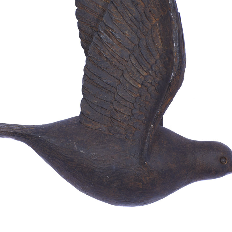 Polystone Metallic 3D Floating Bird Home Wall Decor Set of 3, 11" H X 10" W X 10" D, Brown