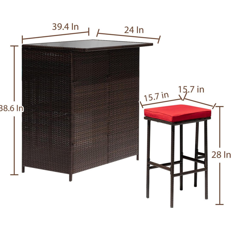 Marians Bar Set, Red