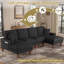 Modern Oversize 269cm 4-Seater Corduroy U-Shaped Sofa and Chaise With Solid Wood Legs-1224399139