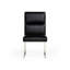 Ensemble de deux chaises d'appoint de salle à manger capitonnées en similicuir noir et argent