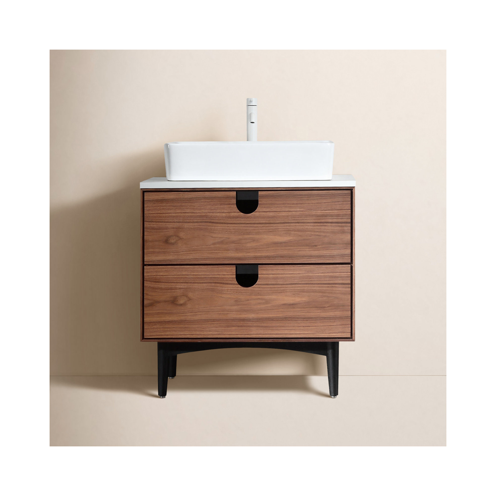 Antonina 29.53" Wide Vanity Set, Walnut