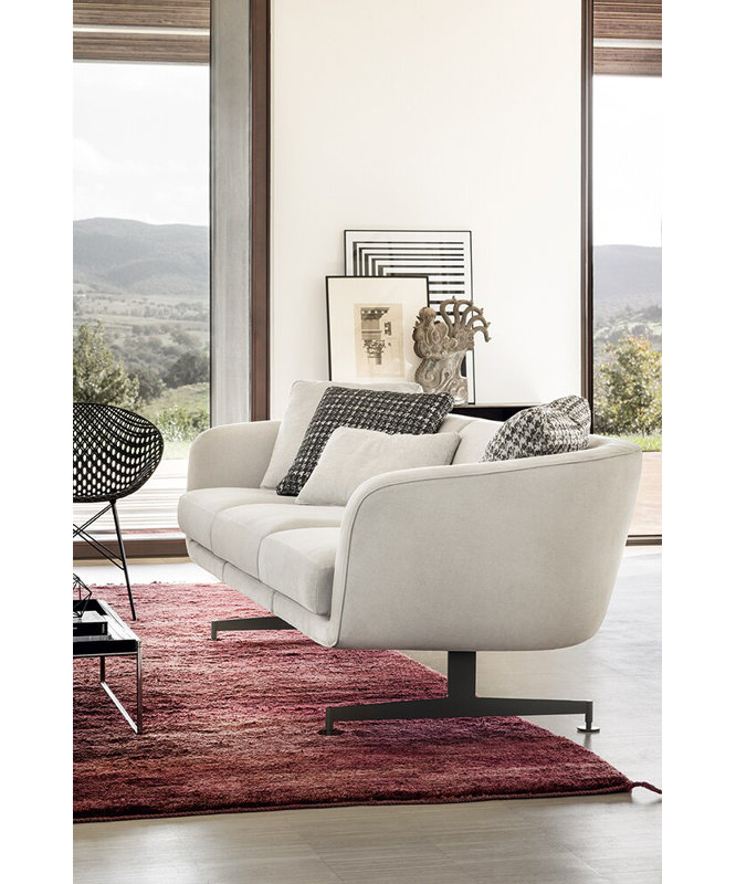 Betty Houndstooth Square Cushion, Pied De Poule Gray