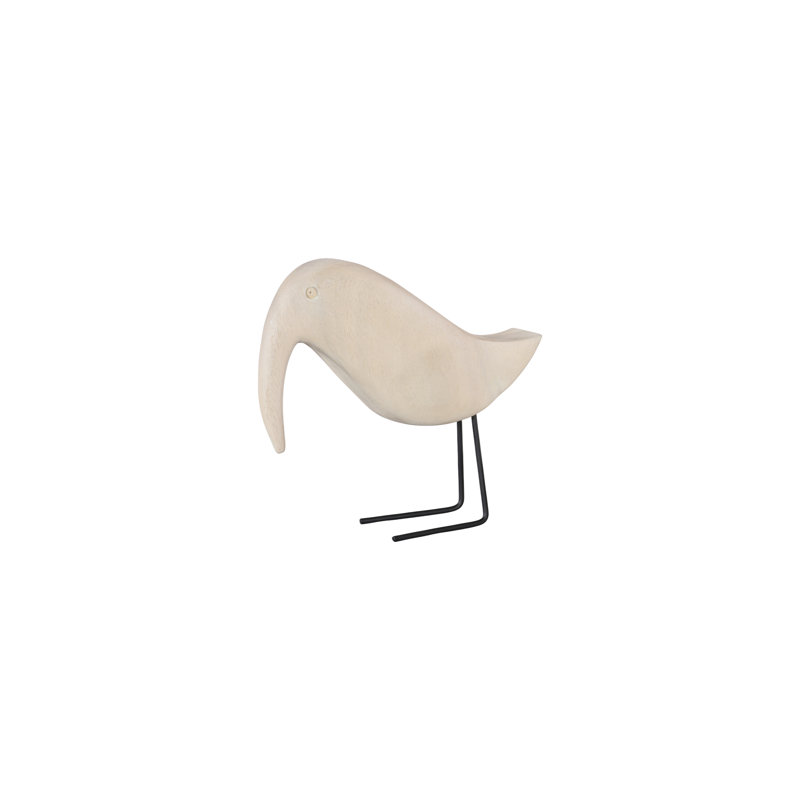 Caldwell Solid Wood Bird Figurine, Bleached