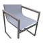 Ensemble de chaises de patio moderne gris, mélange de bois et de métal pour recevoir