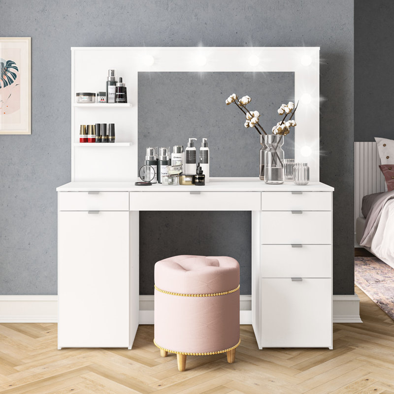 Coiffeuse Khamauri avec miroir lumineux