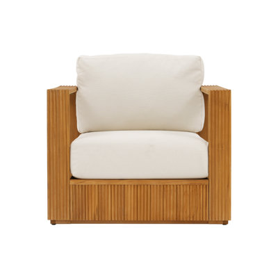 Teak Wood Outdoor Armchair with Cushions