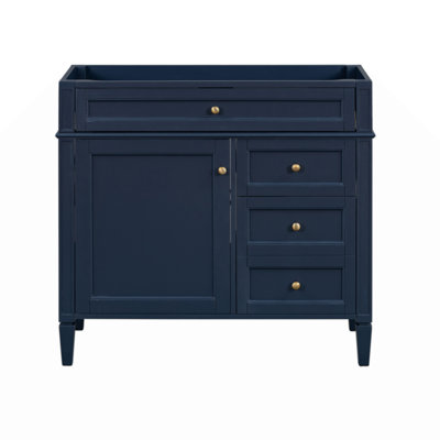 Meuble-lavabo de 36 po sans lavabo supérieur, armoire de rangement de salle de bain avec 2 tiroirs et un tiroir basculant,
