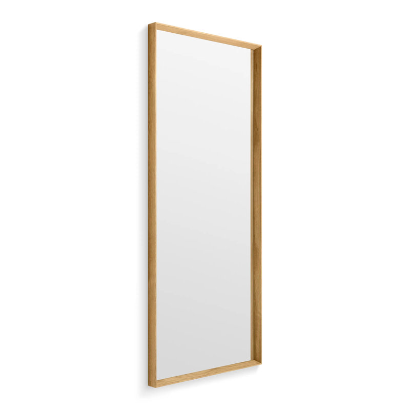 Mode Rectangle Solid Wood Mirror, White Oak
