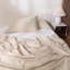 Ensemble de housse de couette 100% coton lavé Solayne avec texture de faux chanvre, couleur unie, fermeture à glissière et attaches de coin-111685168-111685185