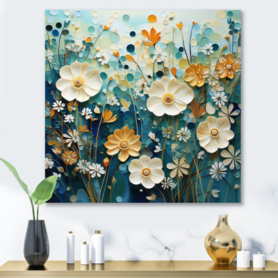 «Green Blue Tranquil Oasis II», reproduction botanique abstraite sur métal