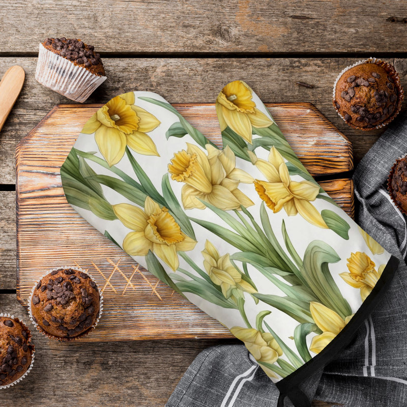Flora Loop Oven Mitt Cotton Twill
