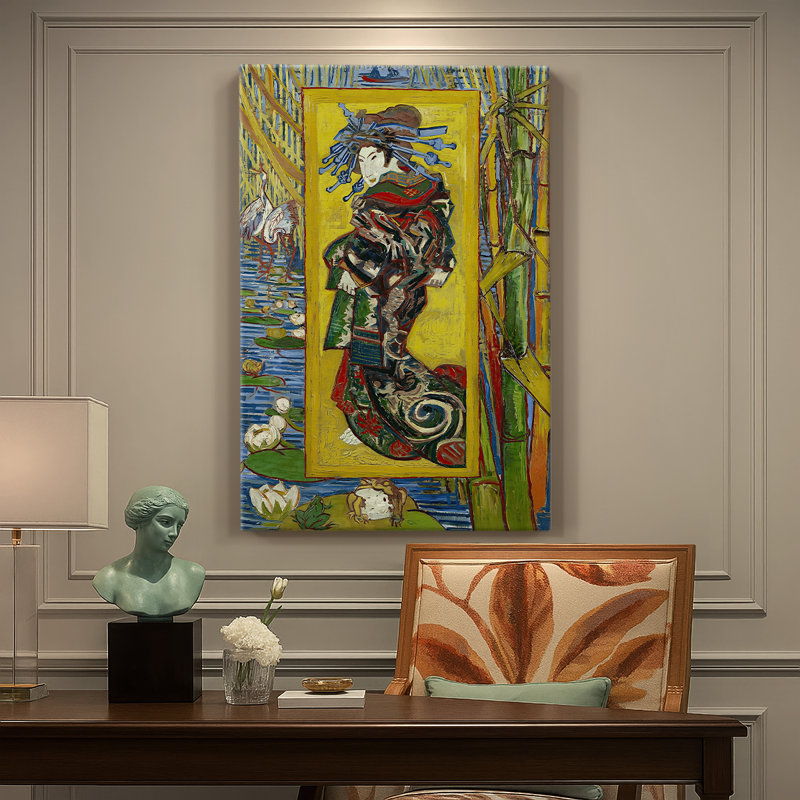 Courtesan: d'après Eisen - toile tendue par Vincent Van Gogh, 18 x 27