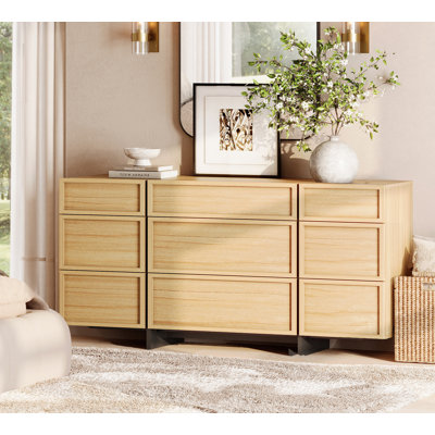 Maisonet Modern Sideboard Buffet Cabinet With 9 Drawers, Multifunctional Sideboard With Large Storage And T-Shaped Legs, Coffee Bar Cabinet Storage C by Ebern Designs