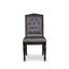 L'ensemble de table de cuisine 5 pièces comprend une table de cuisine ronde et moderne et 4 chaises en polyester gris foncé à haut dossier avec une finition noire sablée.-1086365534-1081838911
