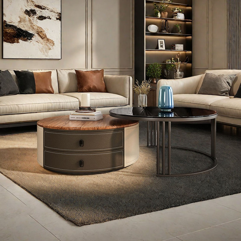 Ensemble de tables basses rondes Light Luxury