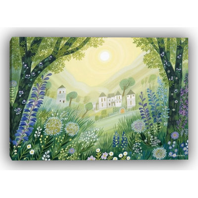 Sunlit Garden Estate - Wrapped Canvas Wall Art