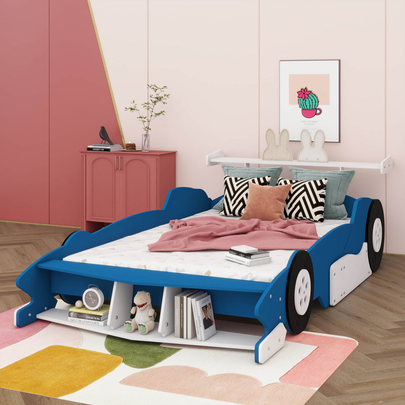 Lit plateforme sur roulettes Dynamic, Bleu