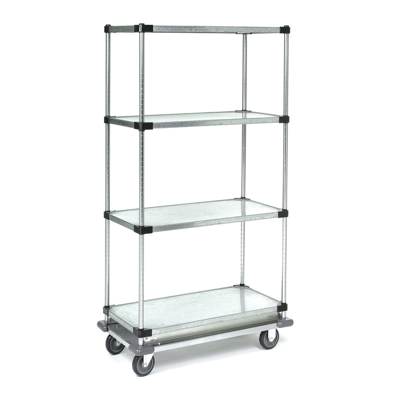 Chariot à tablettes en métal robuste, H 69 po x l 36 po x P 24 po, Acier inoxydable