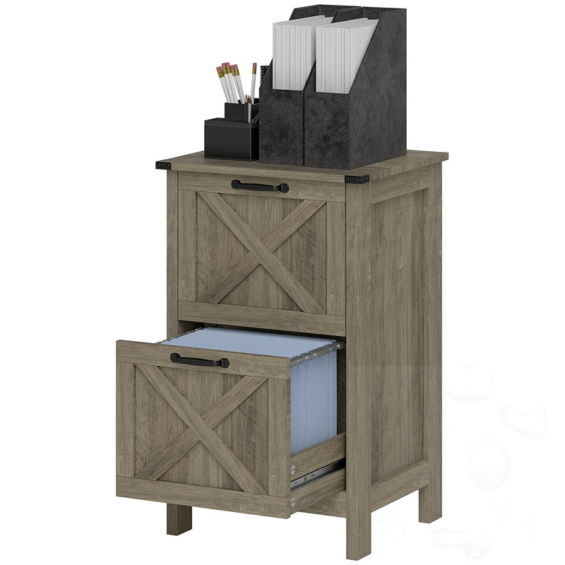 Armoire de bureau avec 2 tiroirs, Taupe